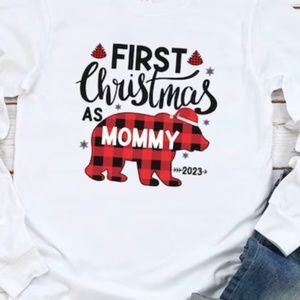 Long sleeve white Christmas  t shirt